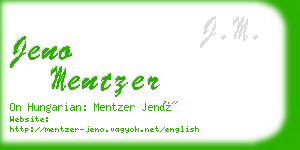 jeno mentzer business card